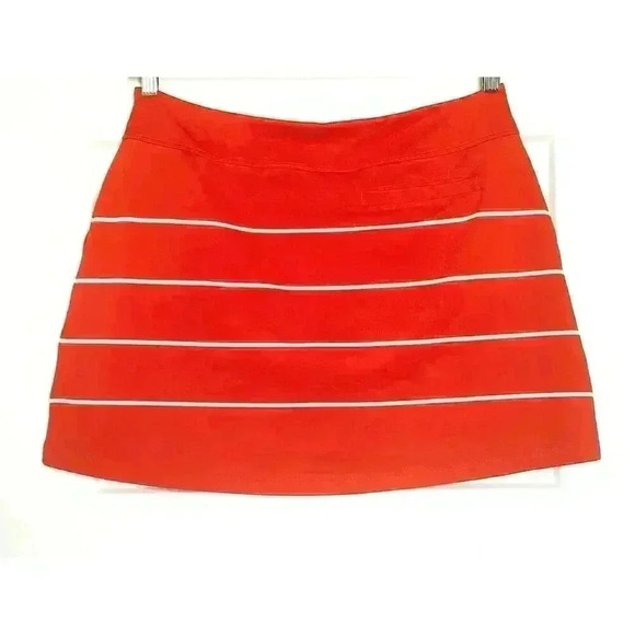 Nike Golf Dri-Fit Skort Orange/White Stripes Women’s L - Picture 2 of 9